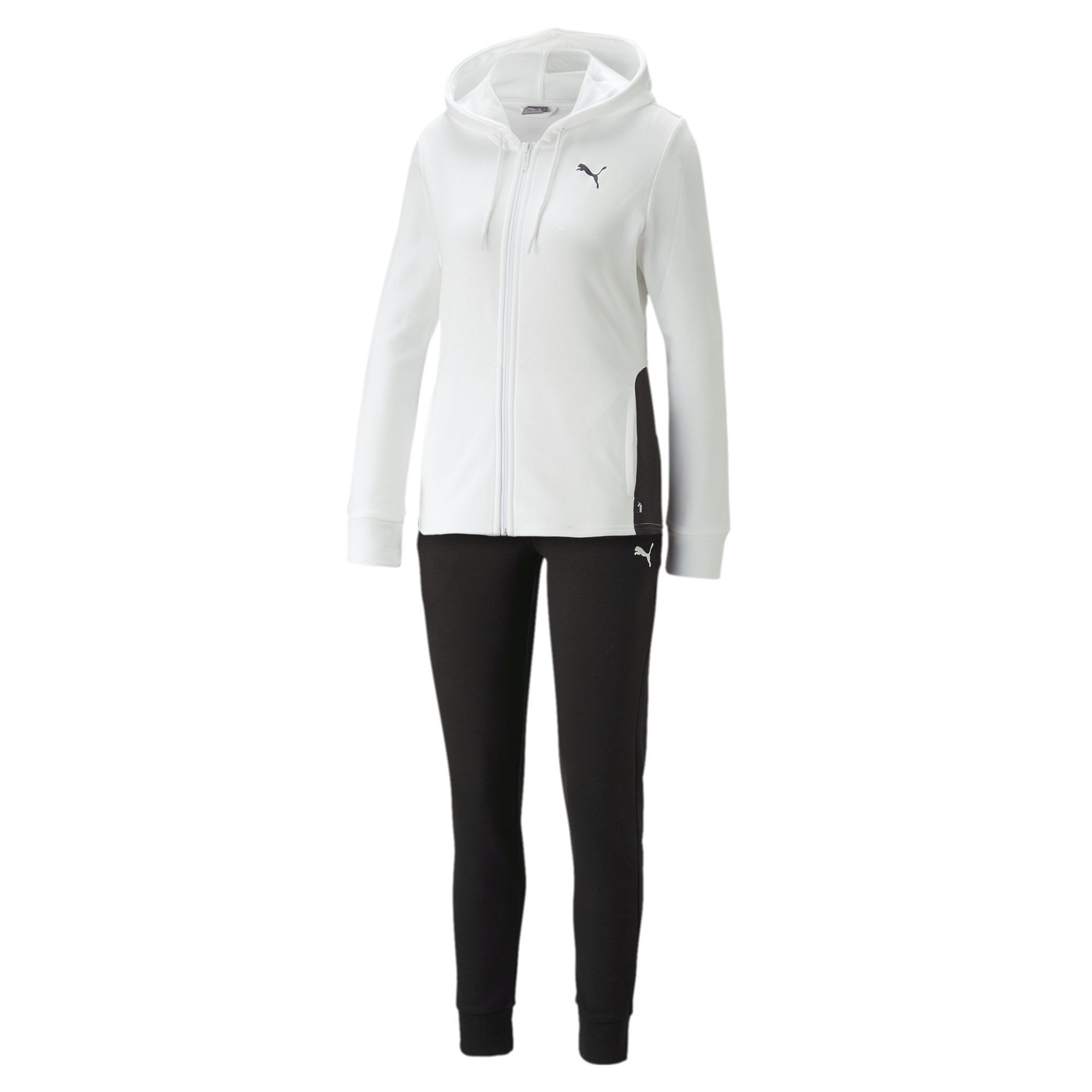 Women's Puma Classic Hooded Tracksuit, White, Size S, Clothing
