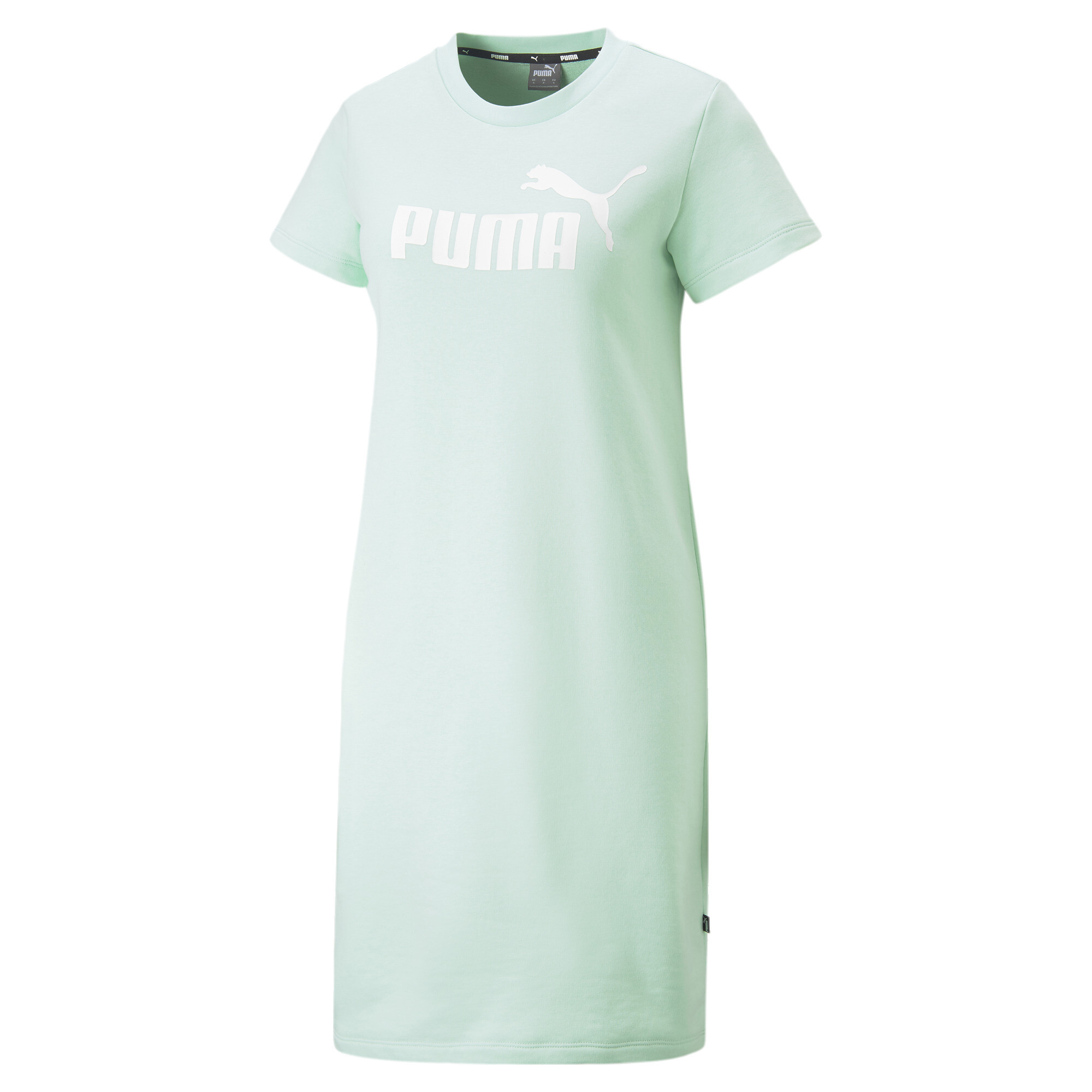 Women's Puma Essentials Logo Dress, Green, Size XS, Clothing