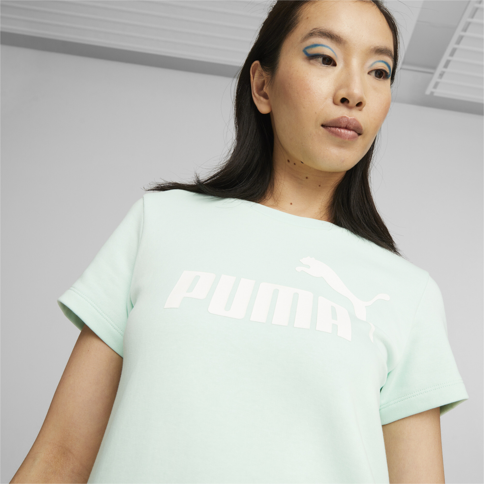 Women's Puma Essentials Logo Dress, Green, Size S, Clothing