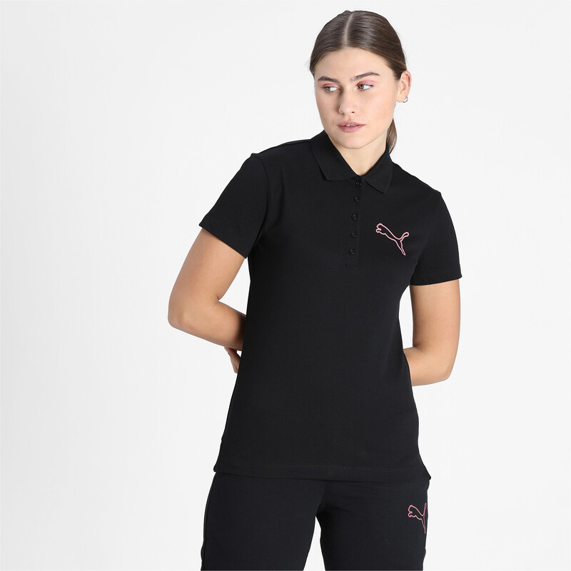 

Women's PUMA Graphic Cat Regular Fit Polo, Black