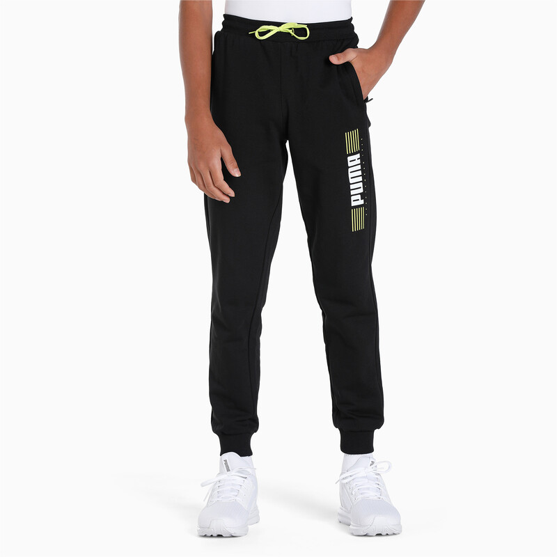 

PUMA Graphic Logo Youth Regular Fit Pants, Black