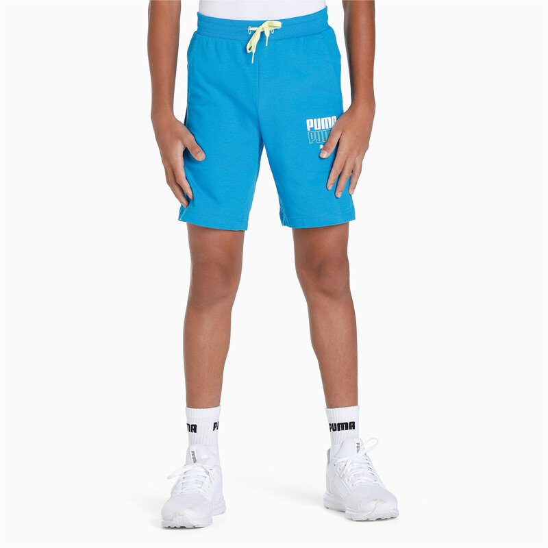 

PUMA Graphic Logo Boy's Regular Fit Shorts, Ocean dive
