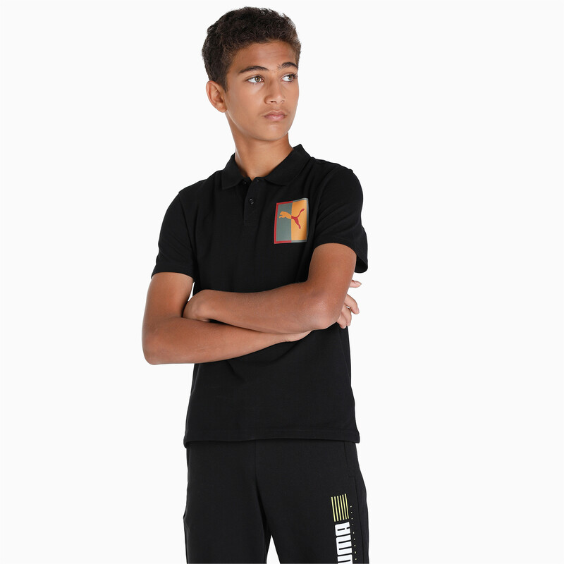 

PUMA Graphic Youth Regular Fit Polo, Black