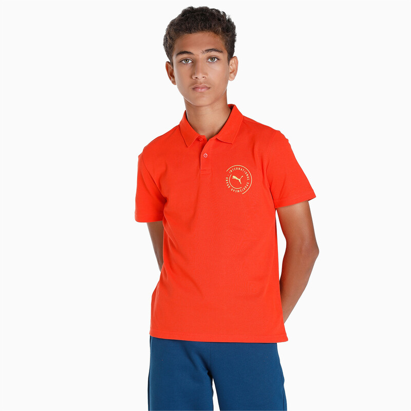 

PUMA International Graphic Youth Regular Fit Polo, Red
