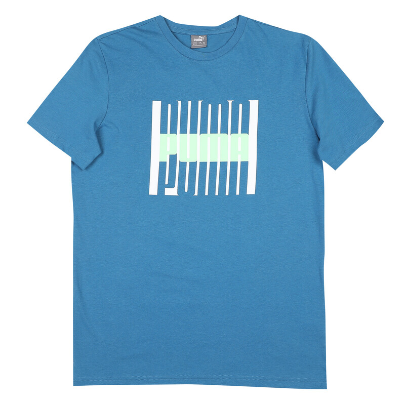 

PUMA 3 Logo Graphic Youth Regular Fit T-Shirt, Black/blue