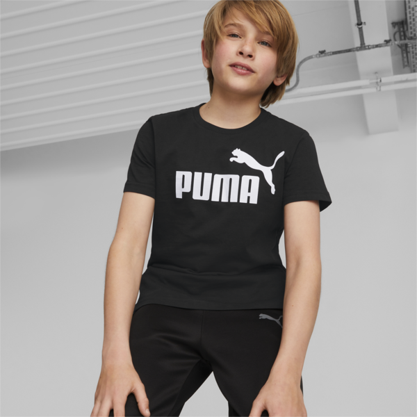 Essentials Logo Tee Youth, PUMA Black, large-ZAF