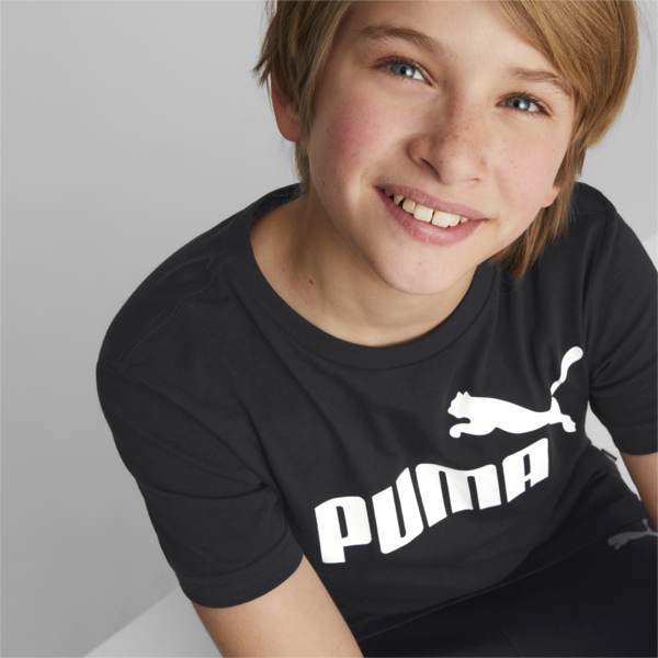 Essentials Logo Tee Youth, PUMA Black, large-ZAF
