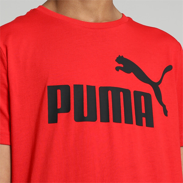 Essentials Logo Tee Youth, High Risk Red-Puma Black, large-ZAF