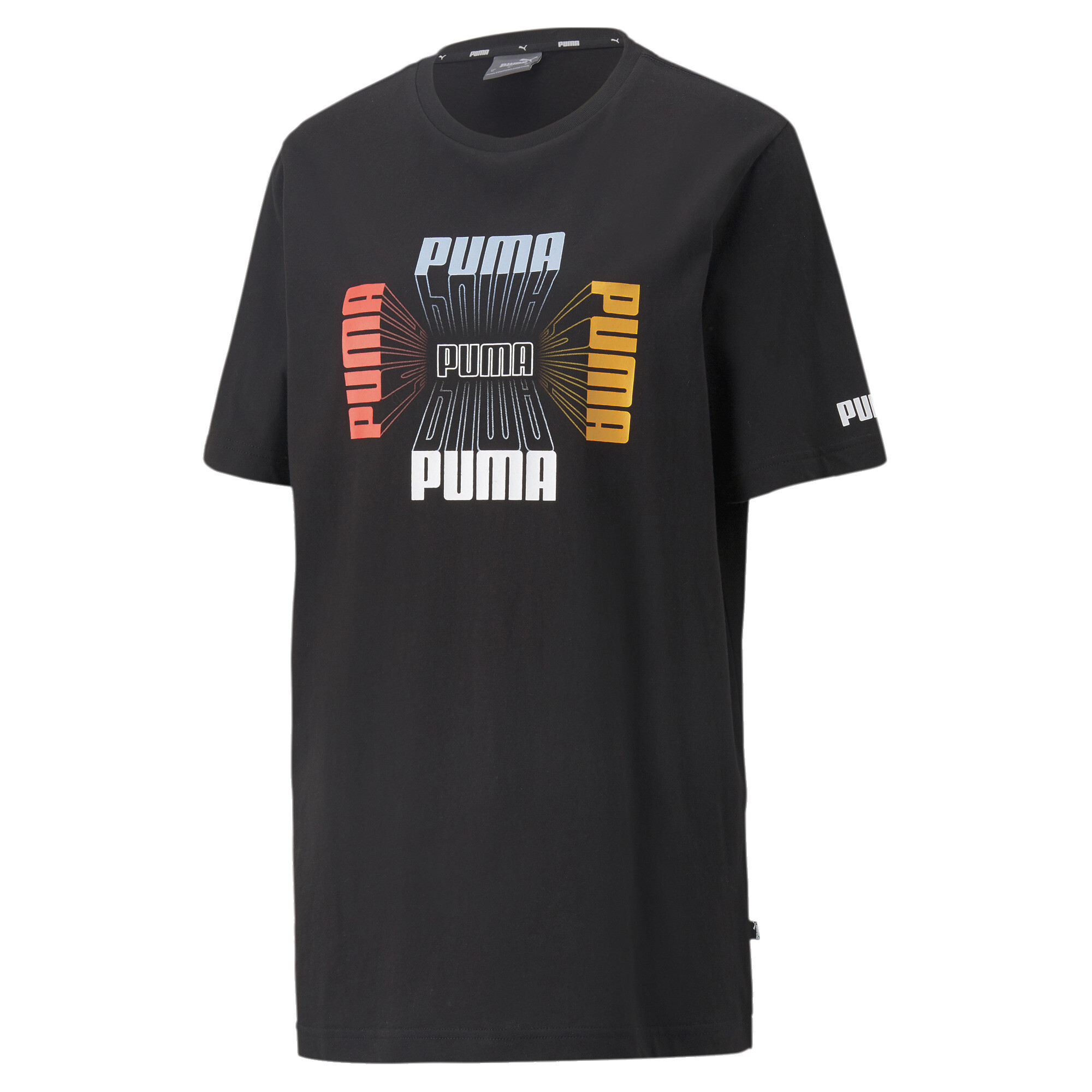 Men's PUMA LOGO REPEAT T-Shirt Men In Black, Size Small