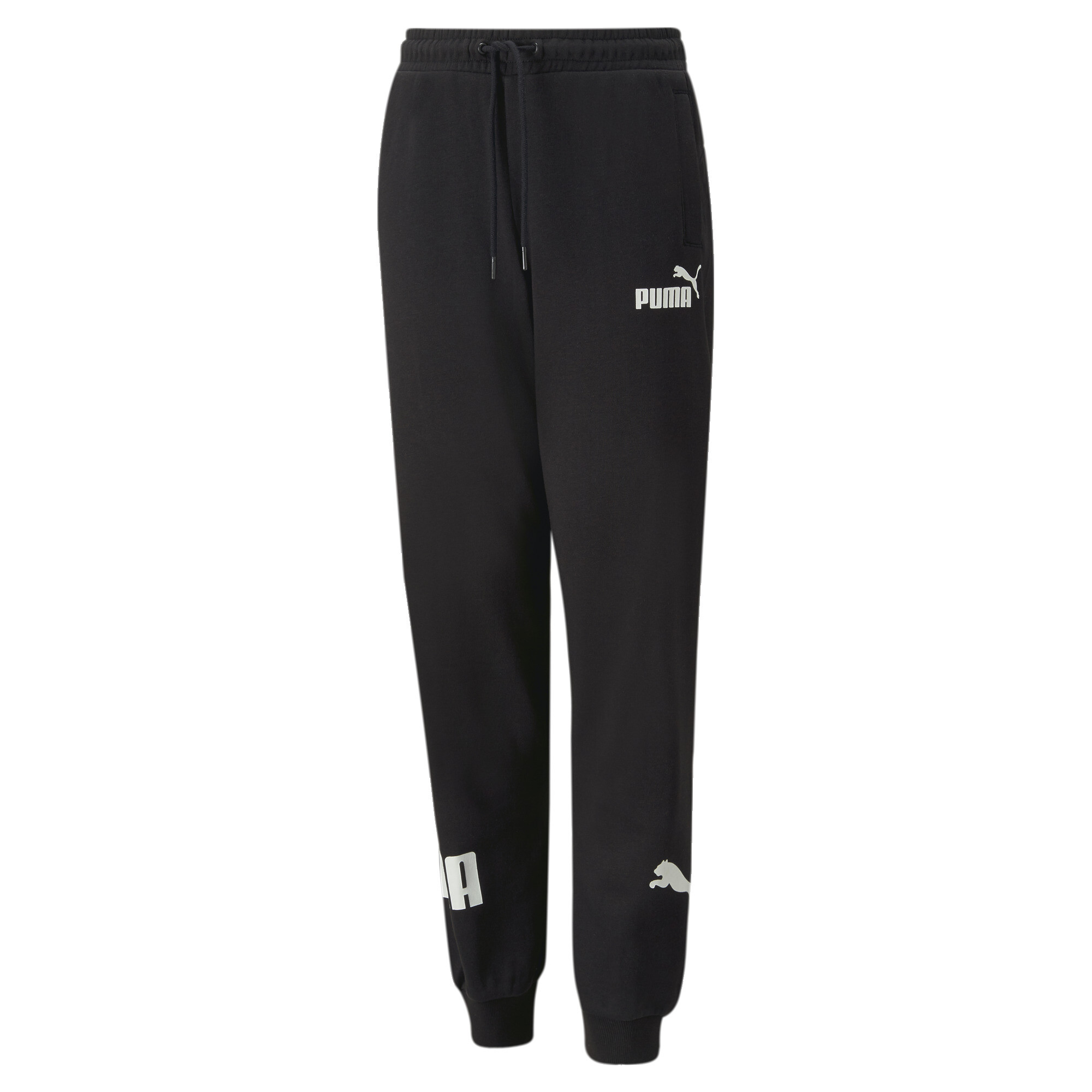 PUMA POWER Sweatpants In Black, Size 4-5 Youth, Cotton