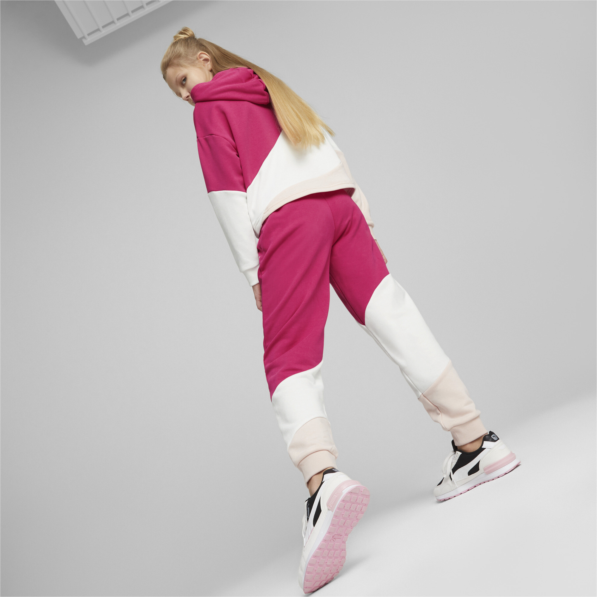 PUMA POWER Cat Pants In Pink, Size 3-4 Youth