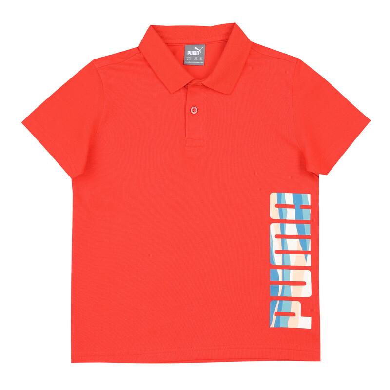 PUMA Graphic Ll Youth Regular Fit Polo, Gray