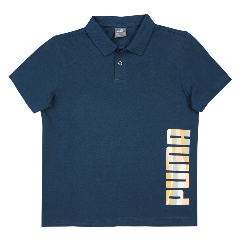 PUMA Graphic Ll Youth Regular Fit Polo, Black/blue