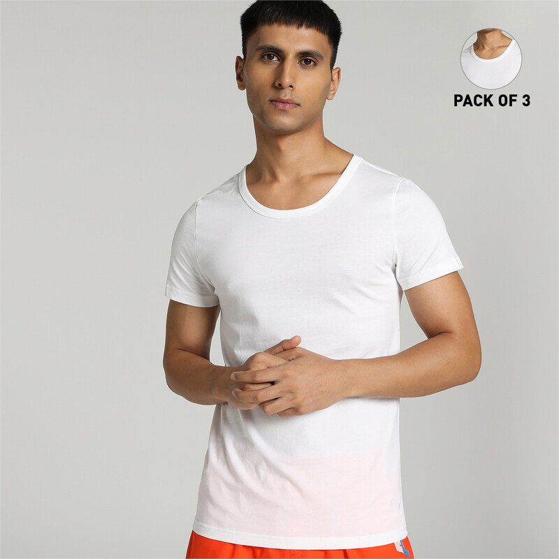 Men's PUMA Basic Crew-Neck Vests Pack Of 3 With EVERFRESH Technology in ...
