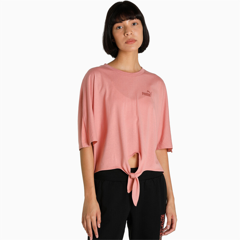 

Women's PUMA Essential Knot Detail Crop Relaxed Fit T-Shirt, Pink