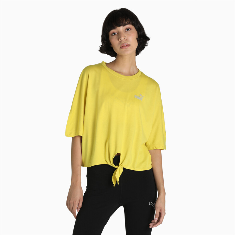 

Women's PUMA Essential Knot Detail Crop Relaxed Fit T-Shirt, Yellow