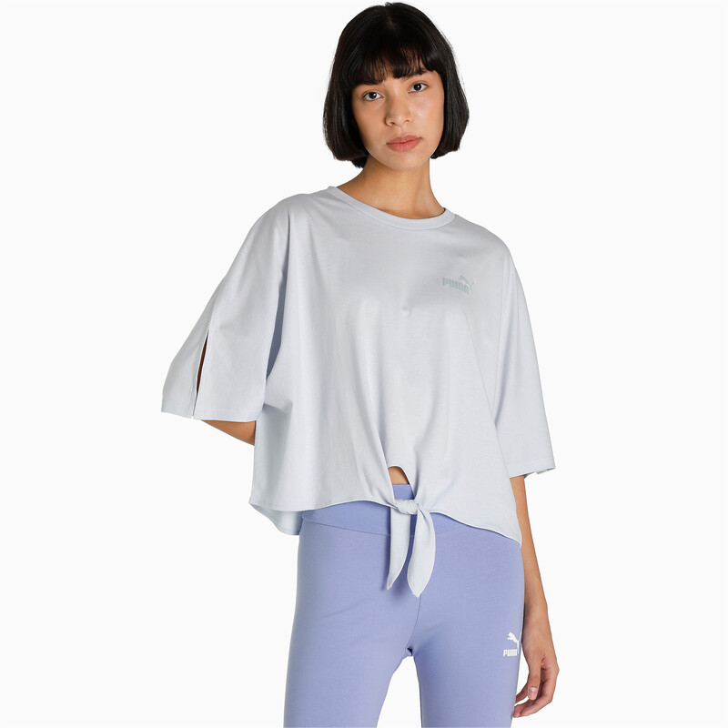 

Women's PUMA Essential Knot Detail Crop Relaxed Fit T-Shirt, Arctic ice
