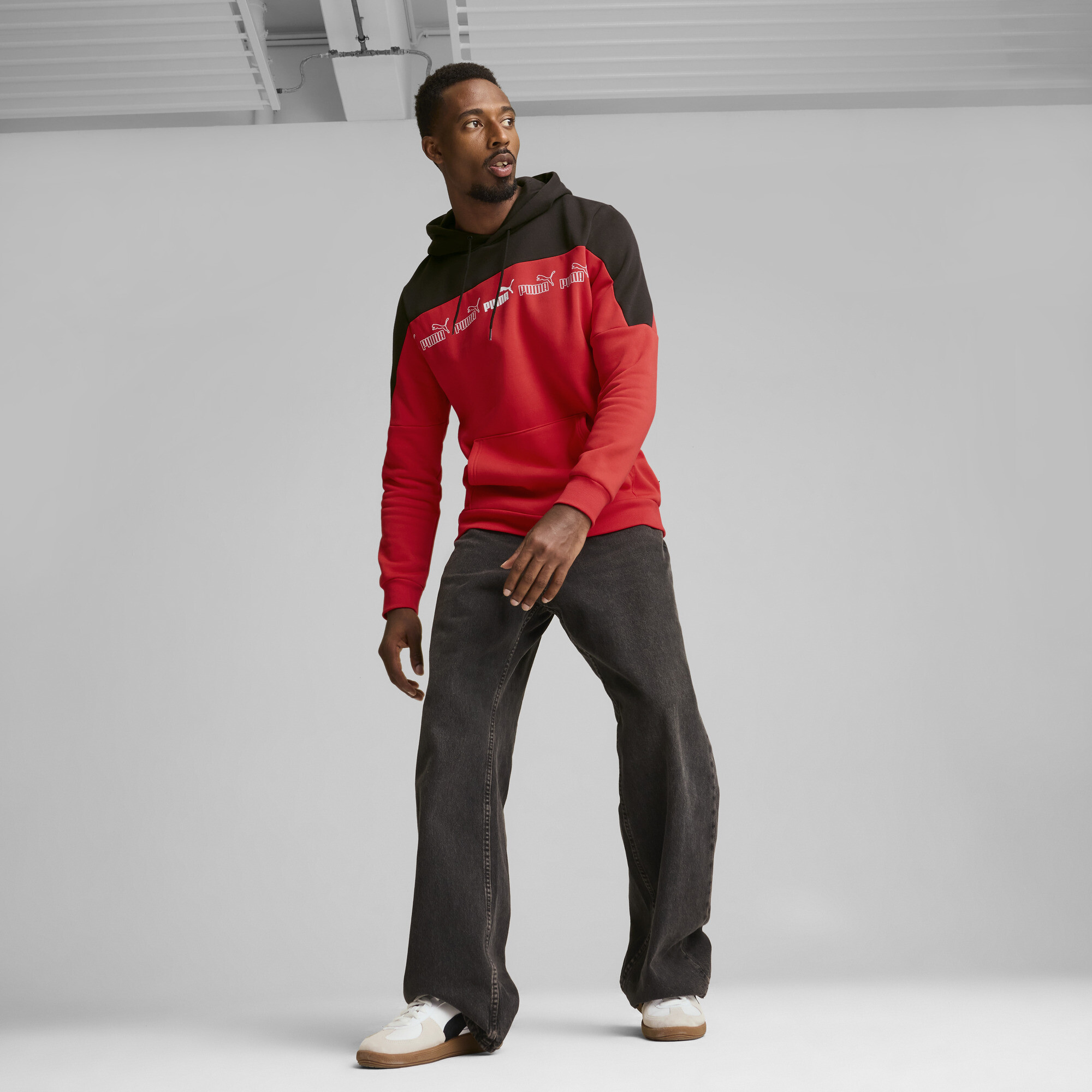 Men's Puma Around The Block Hoodie, Red, Size XL, Clothing