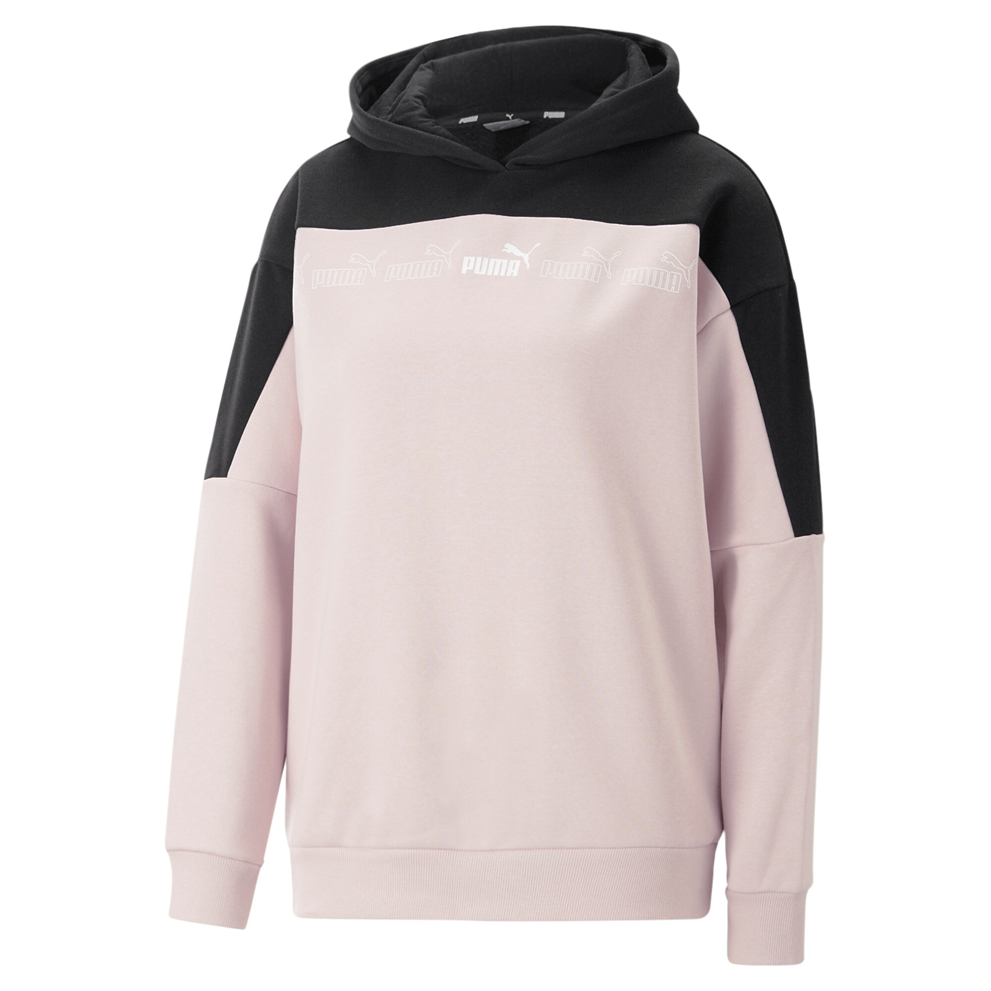 Puma Around the Block Hoodie Damen | Mit Print | Rose Quartz/Black | Größe: S