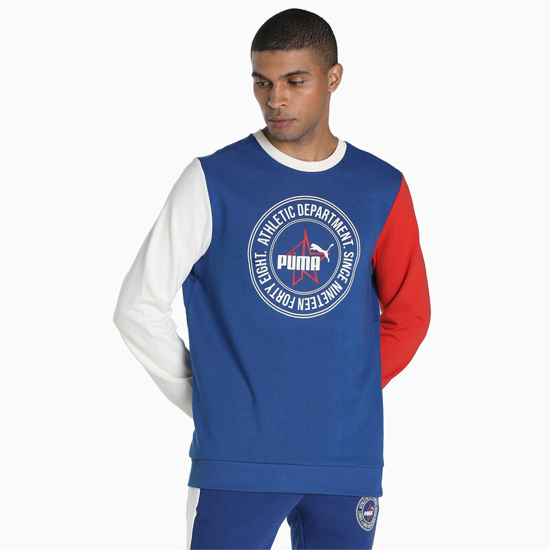 

Men's PUMA X1DER Varsity Crew, Black/blue