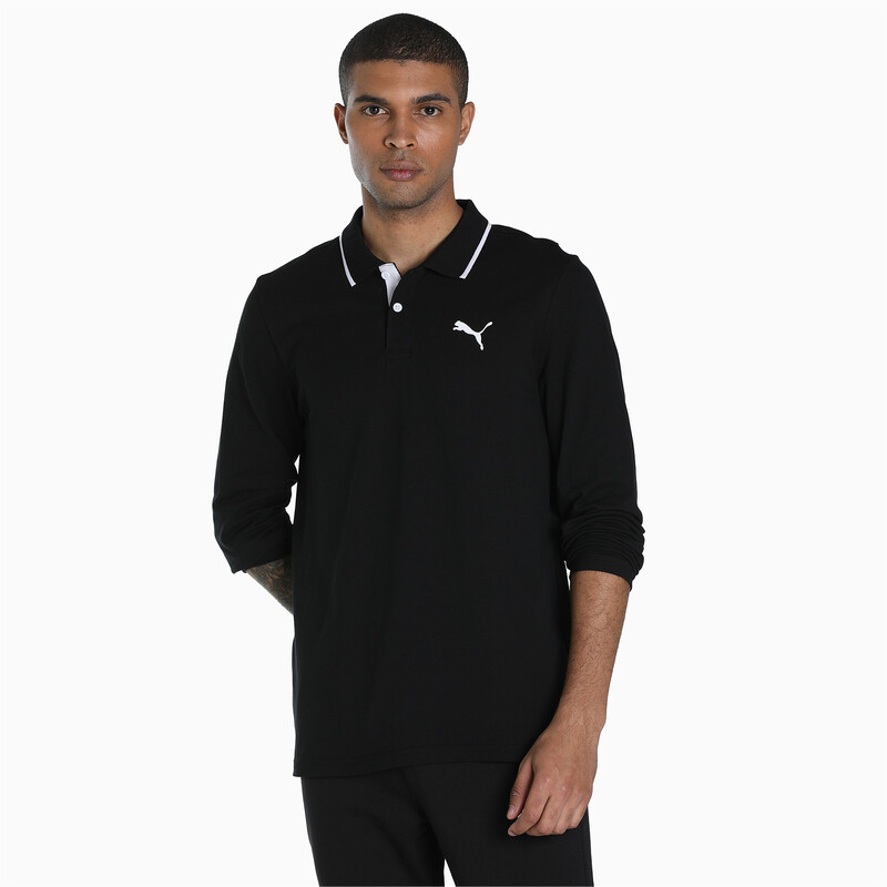 

Men's PUMA Long Sleeve Regular Fit Polo, Black