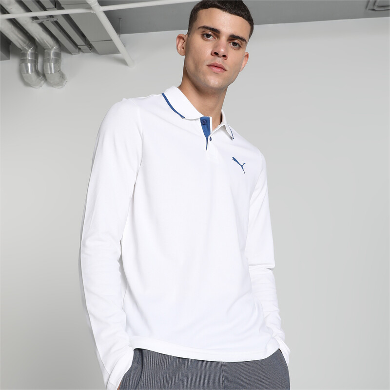 

Men's PUMA Long Sleeve Regular Fit Polo, White