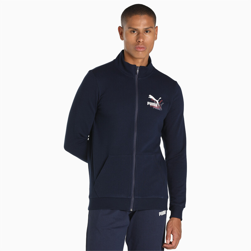 Men's PUMA Knitted Multi Logo Slim Fit Jacket, Purple