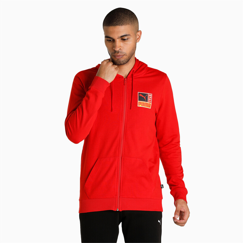 Men s PUMA Knitted Hooded Slim Fit Cotton Jacket 1948 in Red size M