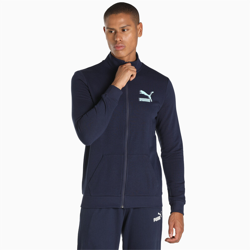 

Men's PUMA Knitted Multi Logo Slim Fit Jacket, Purple