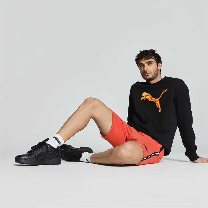 

Men's PUMA Cat Graphic Regular Fit Crew-Neck Sweatshirt, Black