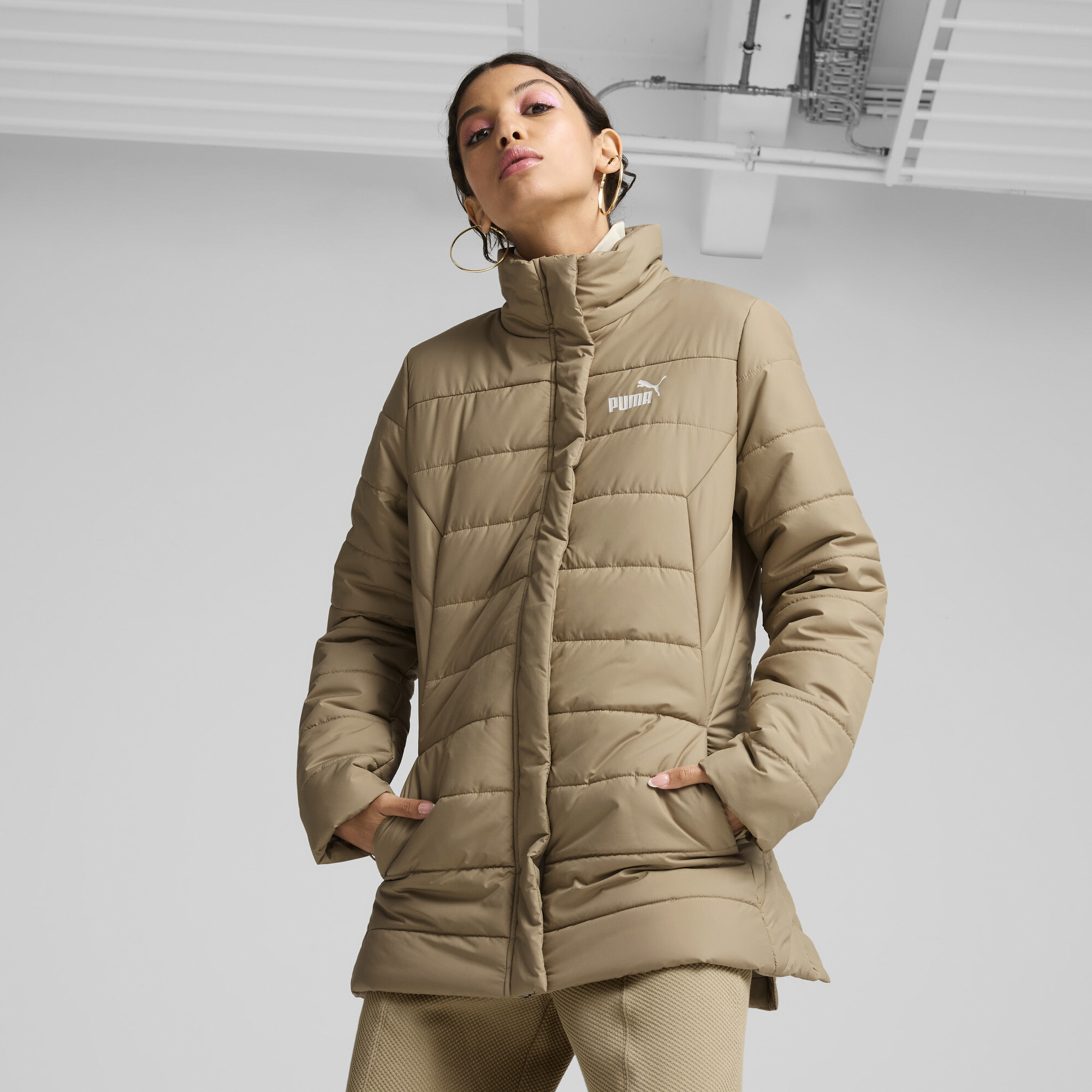 Puma ESS+ Wattierte Jacke Damen | Mit Plain | Oak Branch | Größe: S