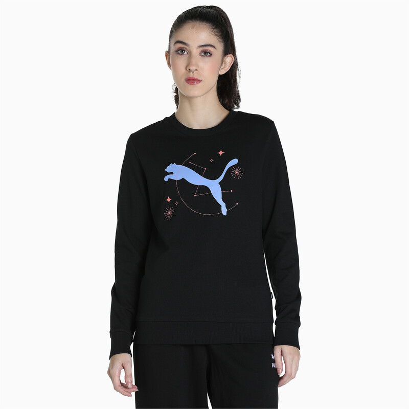 

Women's PUMA Regular Fit Cat Graphic Crew-Neck Sweatshirt, Black