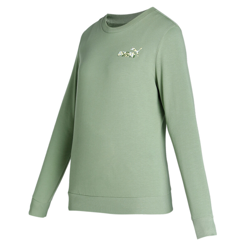 

Women's PUMA Floral Graphic Crew Regular Fit Sweatshirt, Gray/green