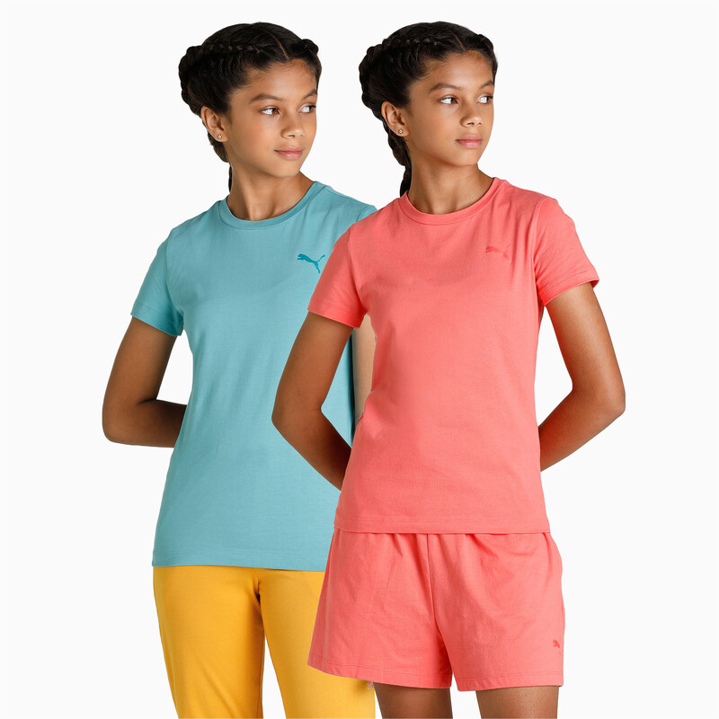 PUMA Girl s Regular Fit T Shirts Pack Of 2 in Pink size 11 12Y