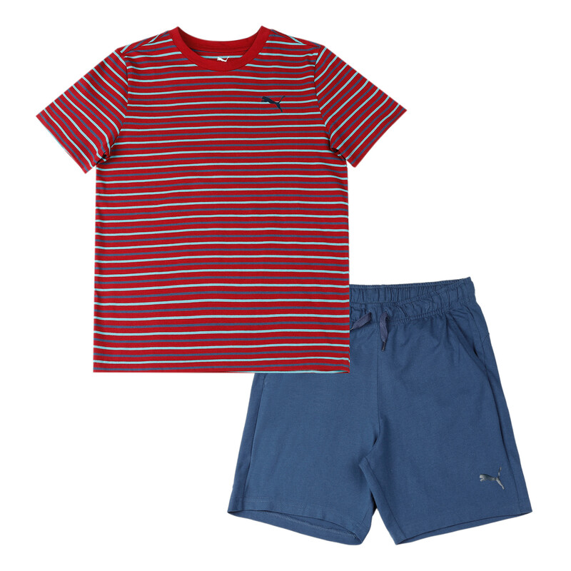 

PUMA Stripe Youth Regular Fit T-Shirt & Shorts Set