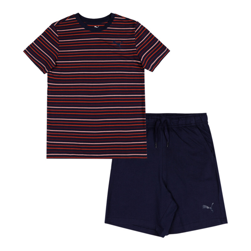 

PUMA Stripe Youth Regular Fit T-Shirt & Joggers Set, Purple