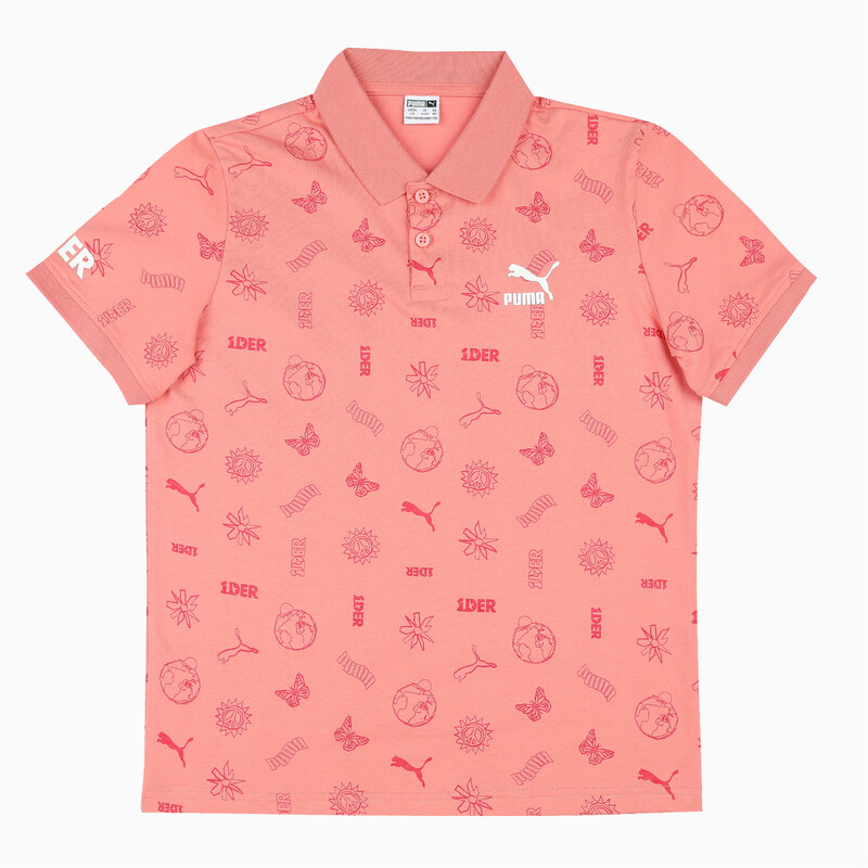 

PUMA X1DER Youth Regular Fit AOP Polo T-Shirt, Pink