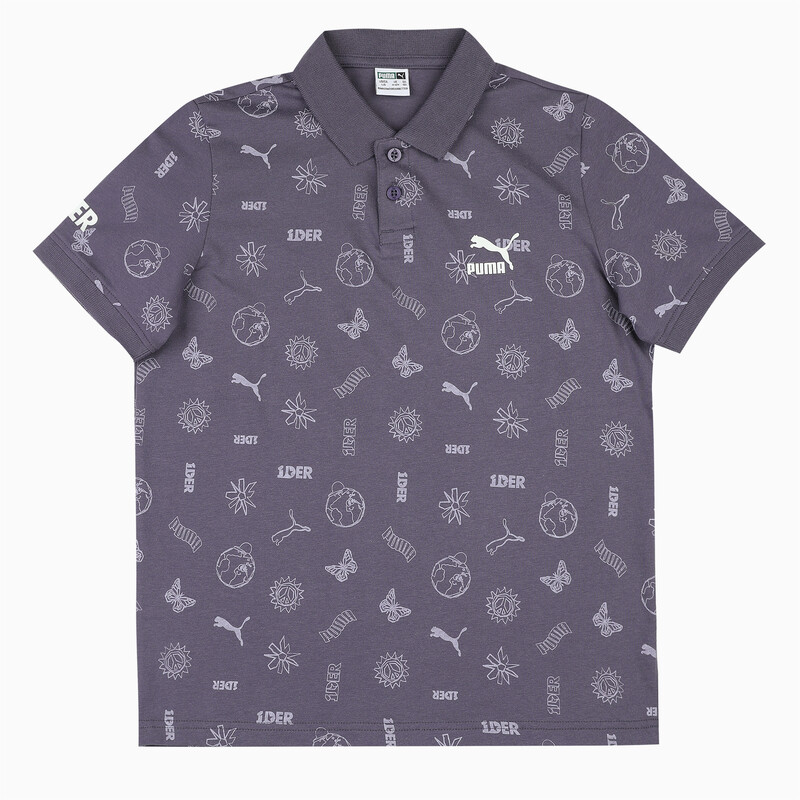 

PUMA X1DER Youth Regular Fit AOP Polo T-Shirt, Purple