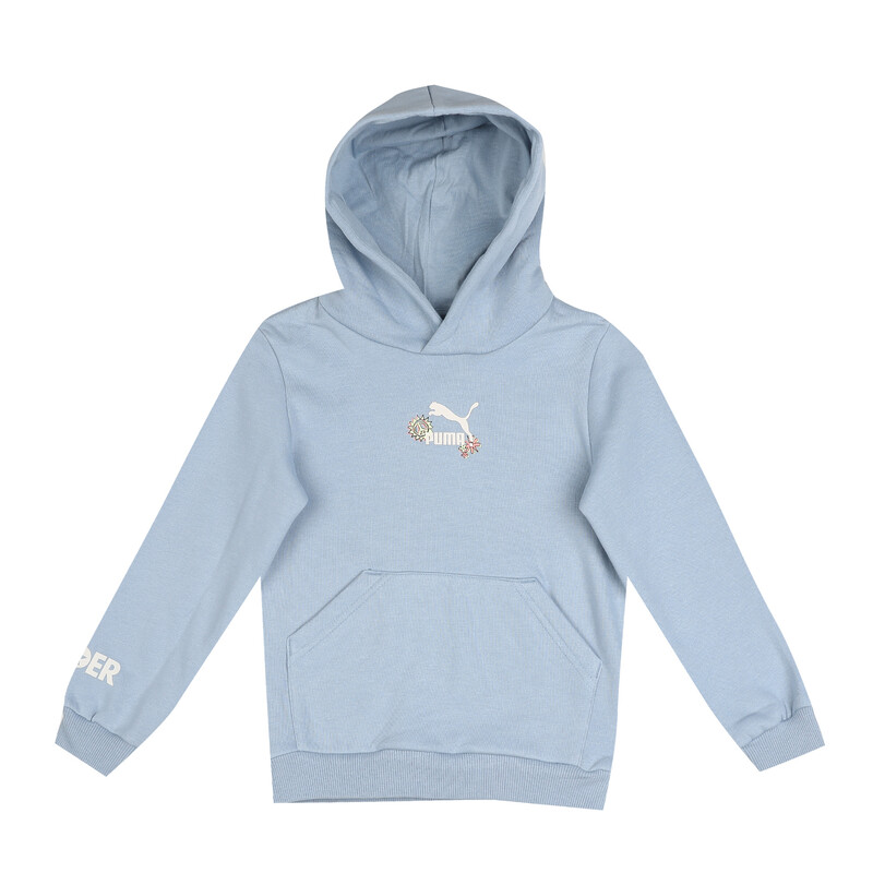 PUMA X1DER FeelGood Youth Hoodie in Black Blue size 7 8Y
