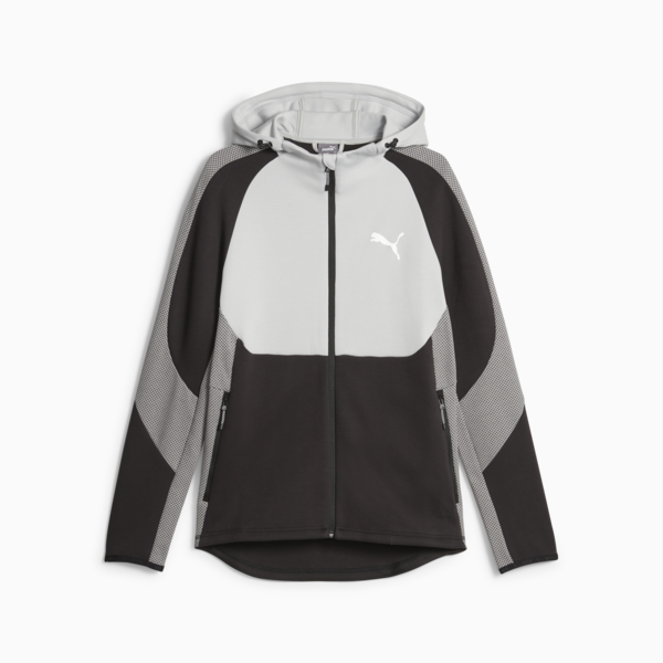 EVOSTRIPE Full-Zip Men's Hoodie Men, Concrete Gray, large-ZAF