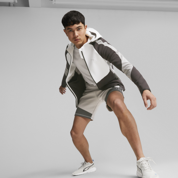 EVOSTRIPE Full-Zip Men's Hoodie Men, Concrete Gray, large-ZAF