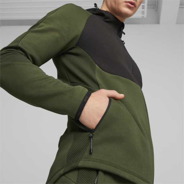 EVOSTRIPE Full-Zip Men's Hoodie Men, Myrtle, large-ZAF