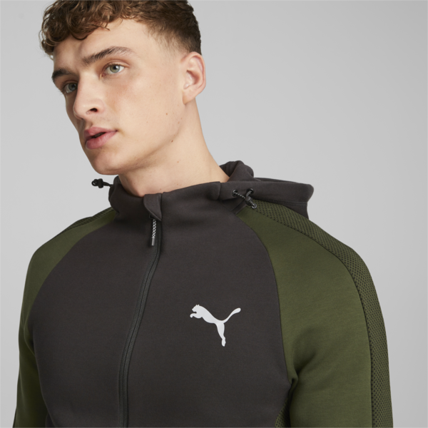 EVOSTRIPE Full-Zip Men's Hoodie Men, Myrtle, large-ZAF
