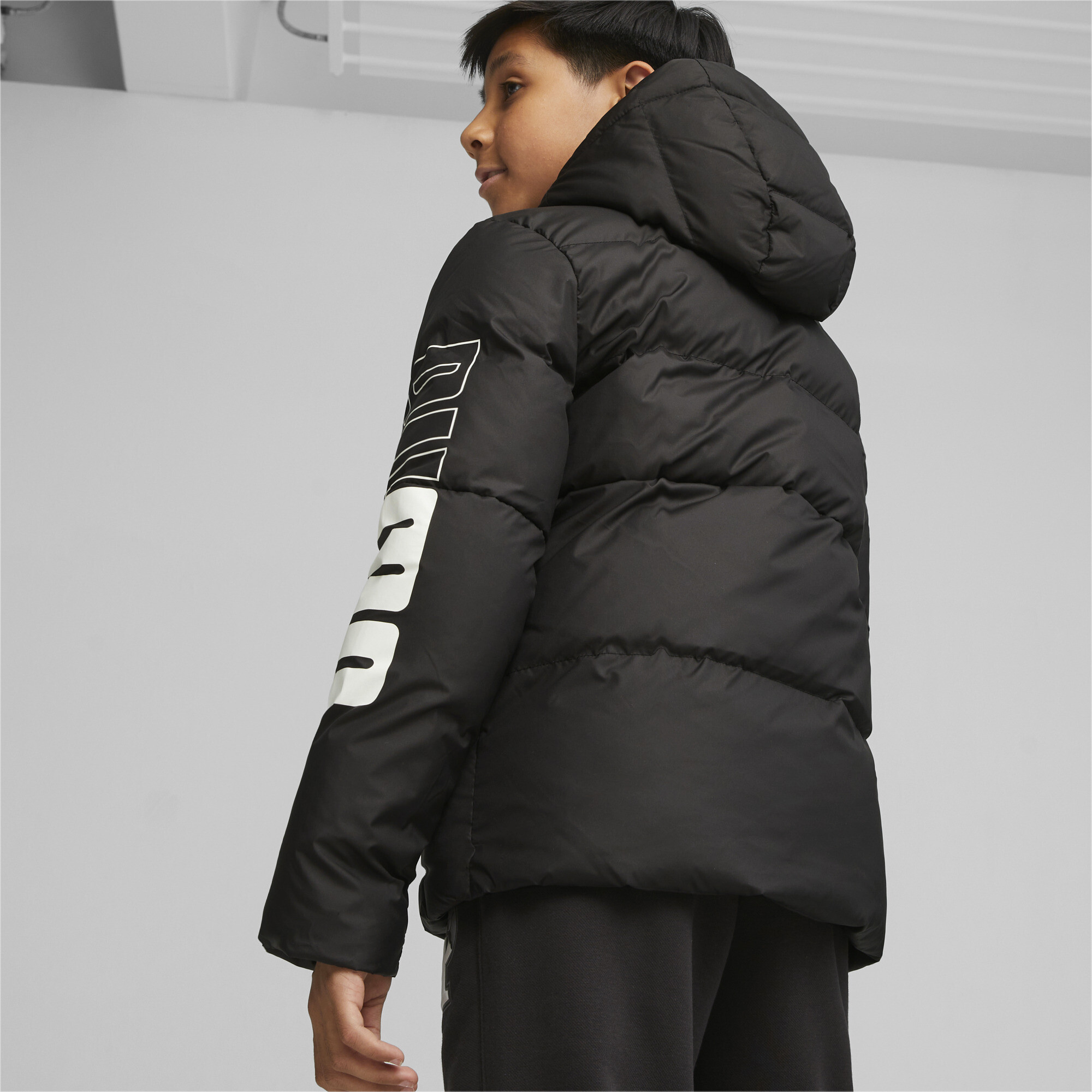 Puma POWER Youth Hooded Jacket, Black, Size 5-6Y, Clothing