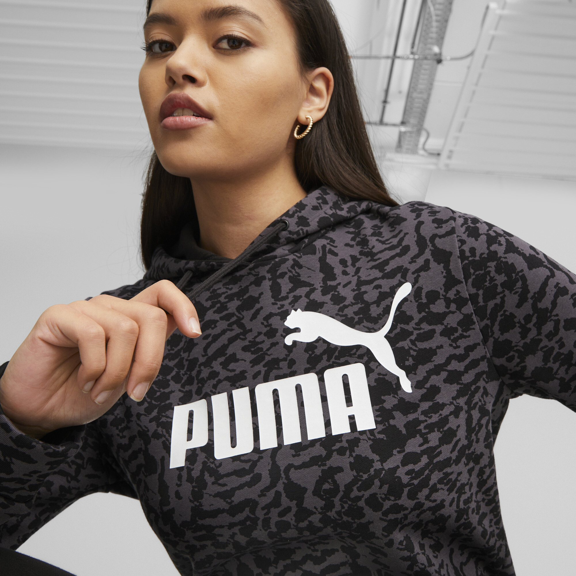 Puma leopard print on sale hoodie