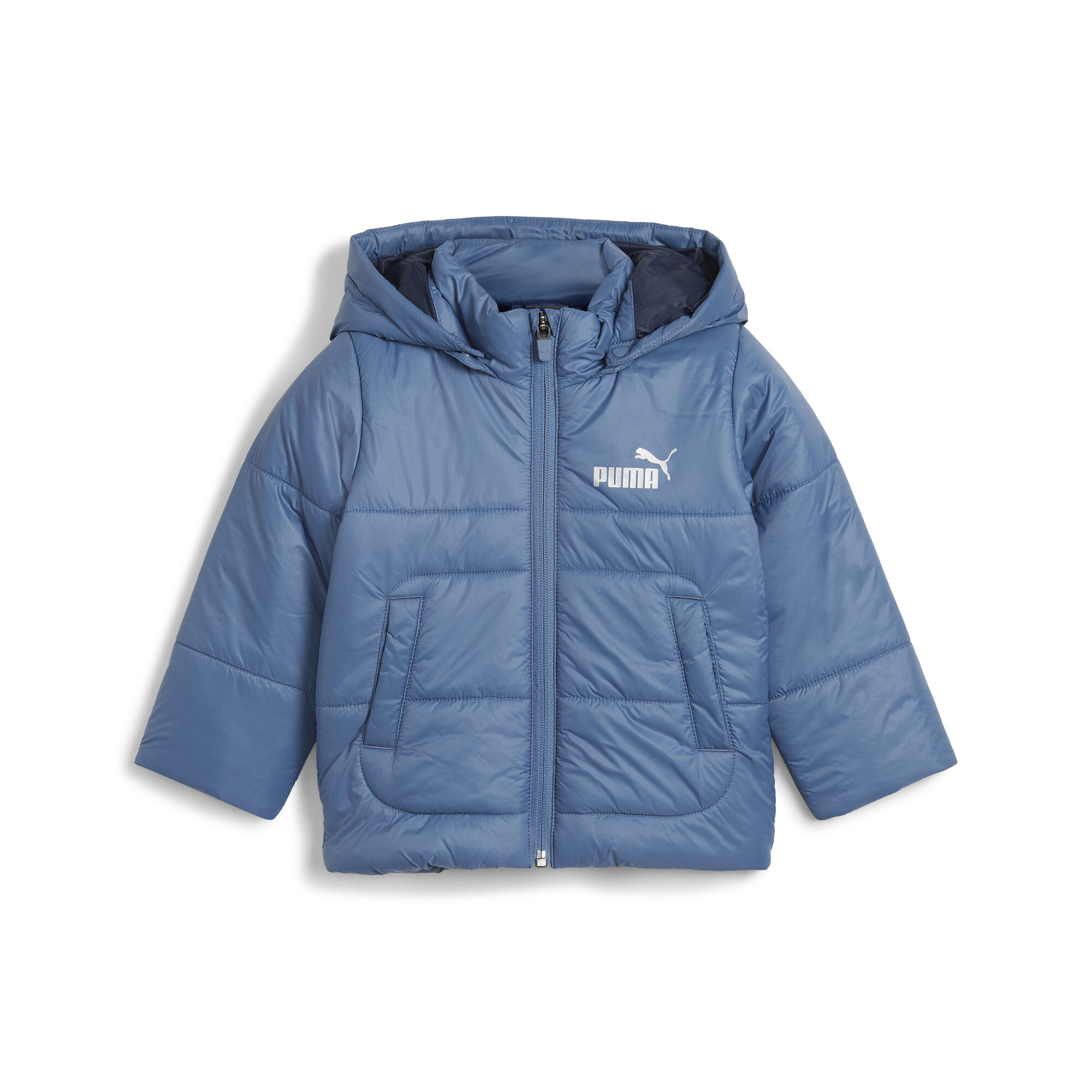 PUMA Minicats Toddlers' Hooded Padded Jacket in Blue, Size 3/6M