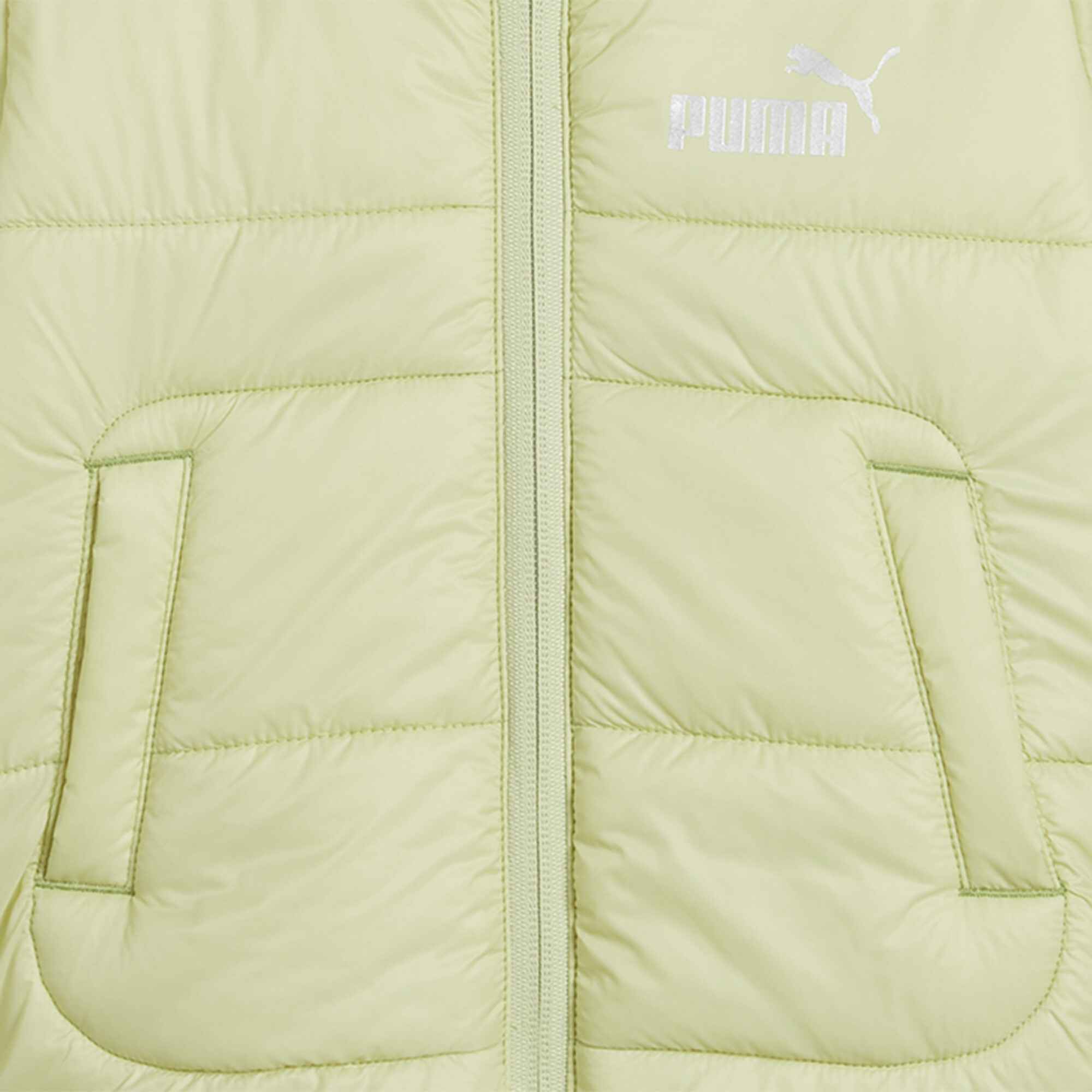 Minicats gewatteerd jack met capuchon, Groen, Maat 12-18M | PUMA