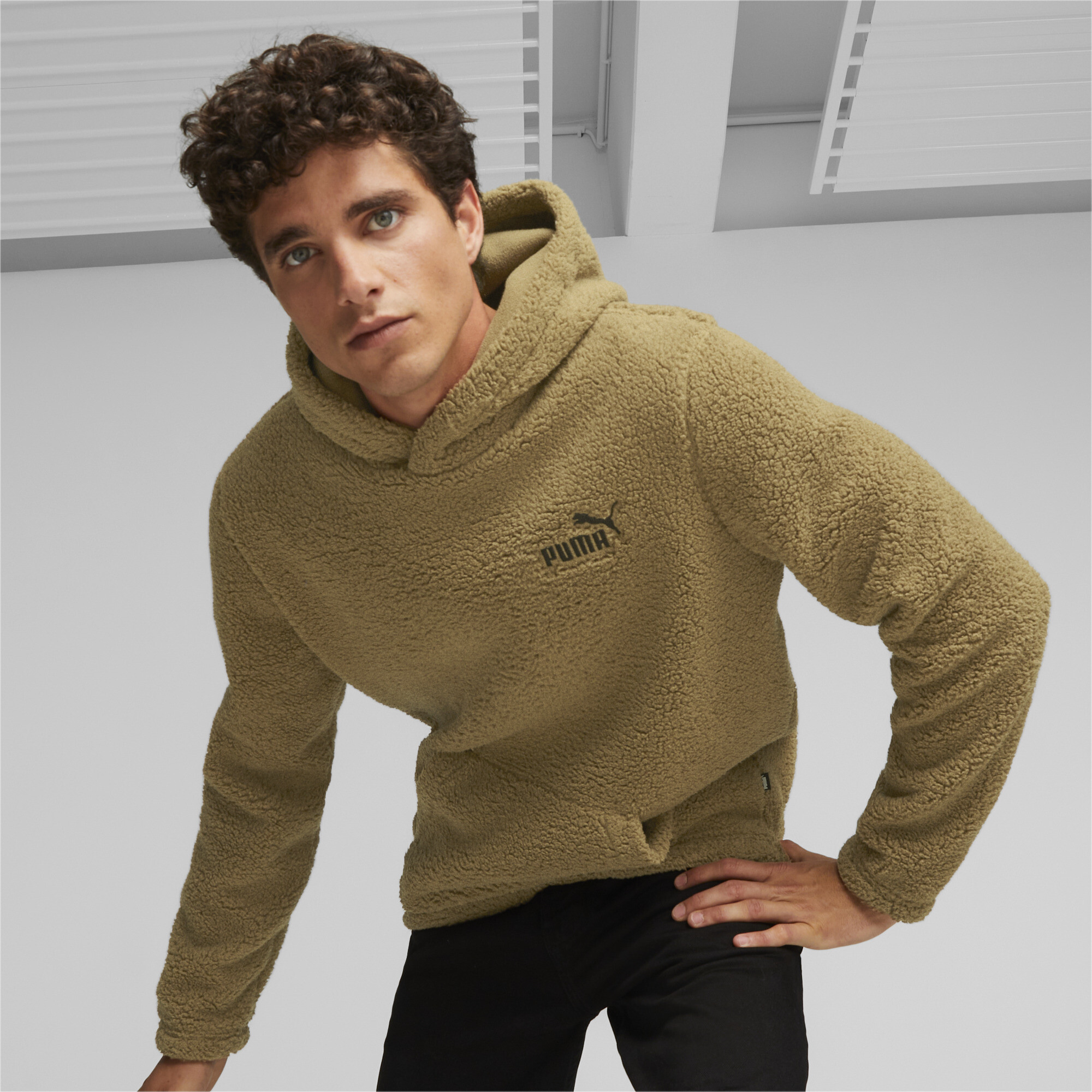 Puma check sherpa hoodie hotsell