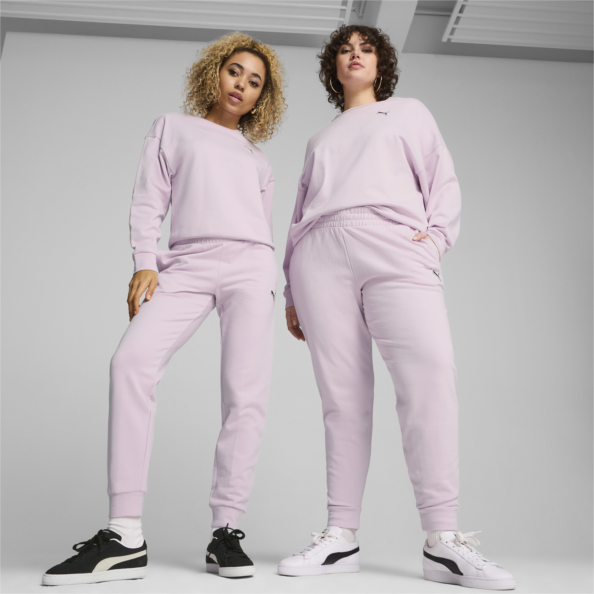 Nike mini swoosh high rise wide leg joggers in pink спортивные