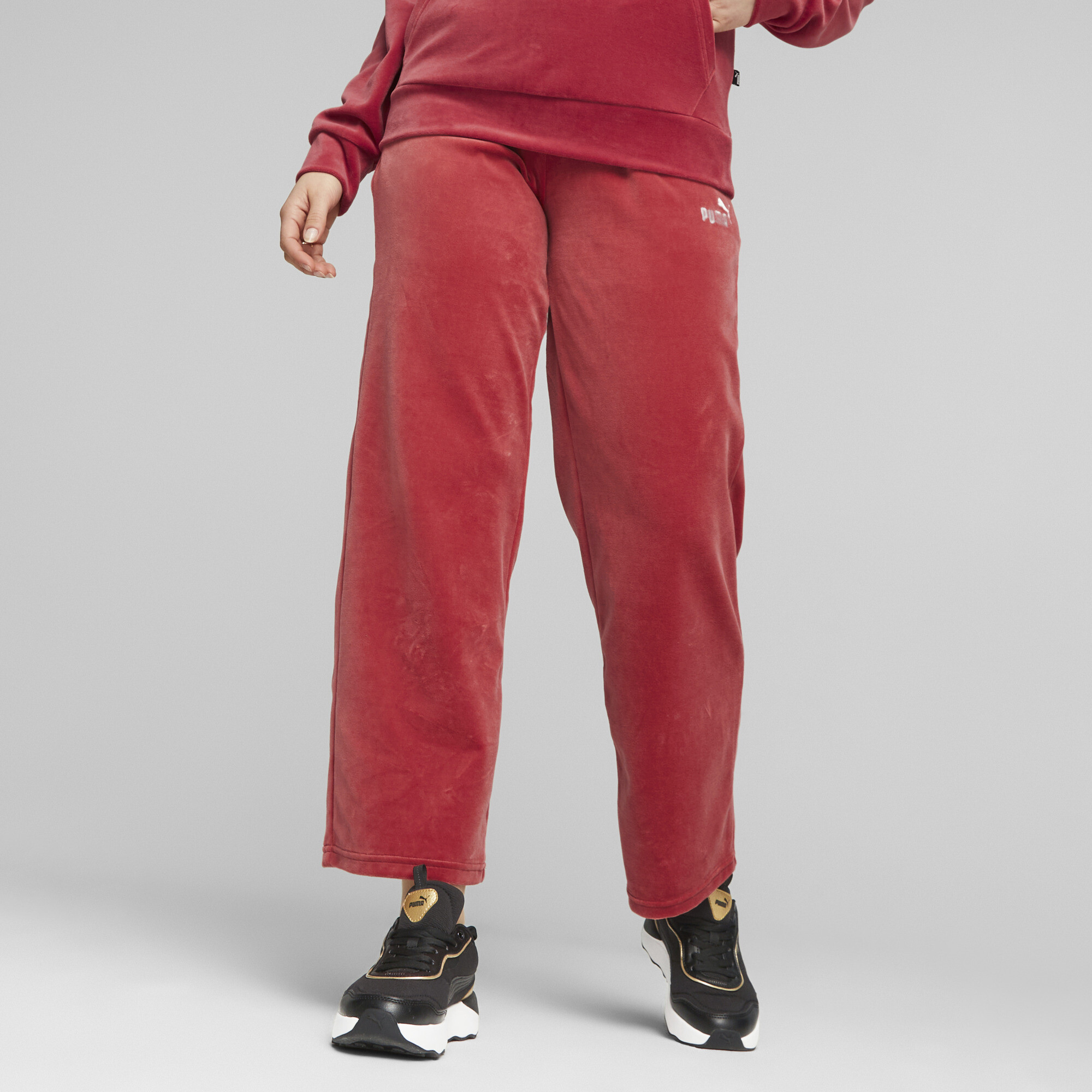 Essentials Elevated Women s Straight Leg Pants red PUMA